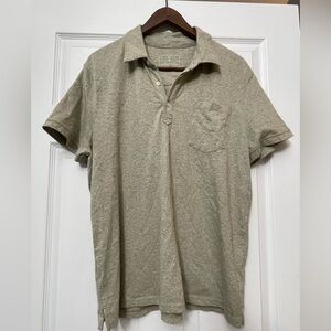 Men's Casual Olive Green/ Blue Polo Shirt